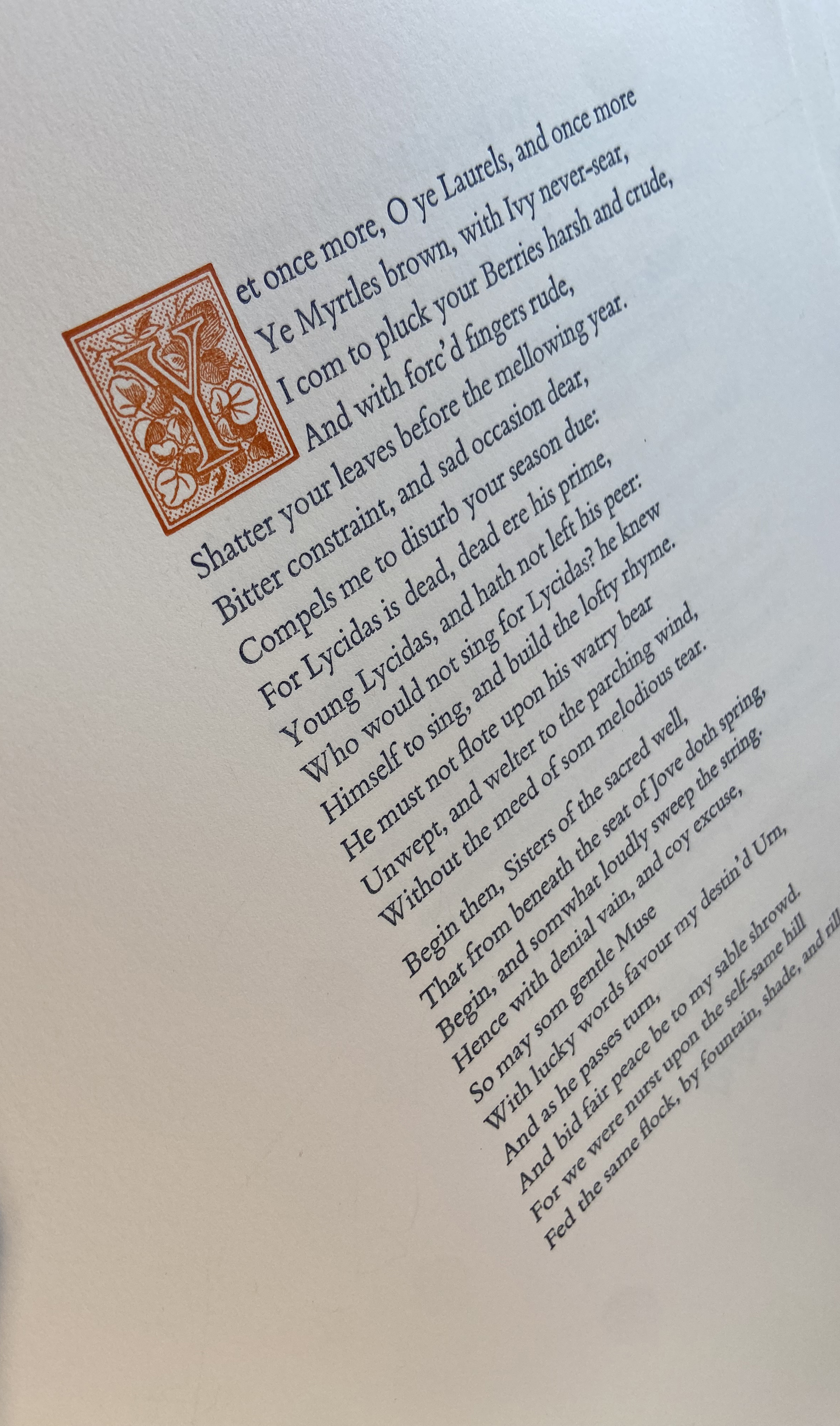 Lycidas First Page (Prospectus Run)