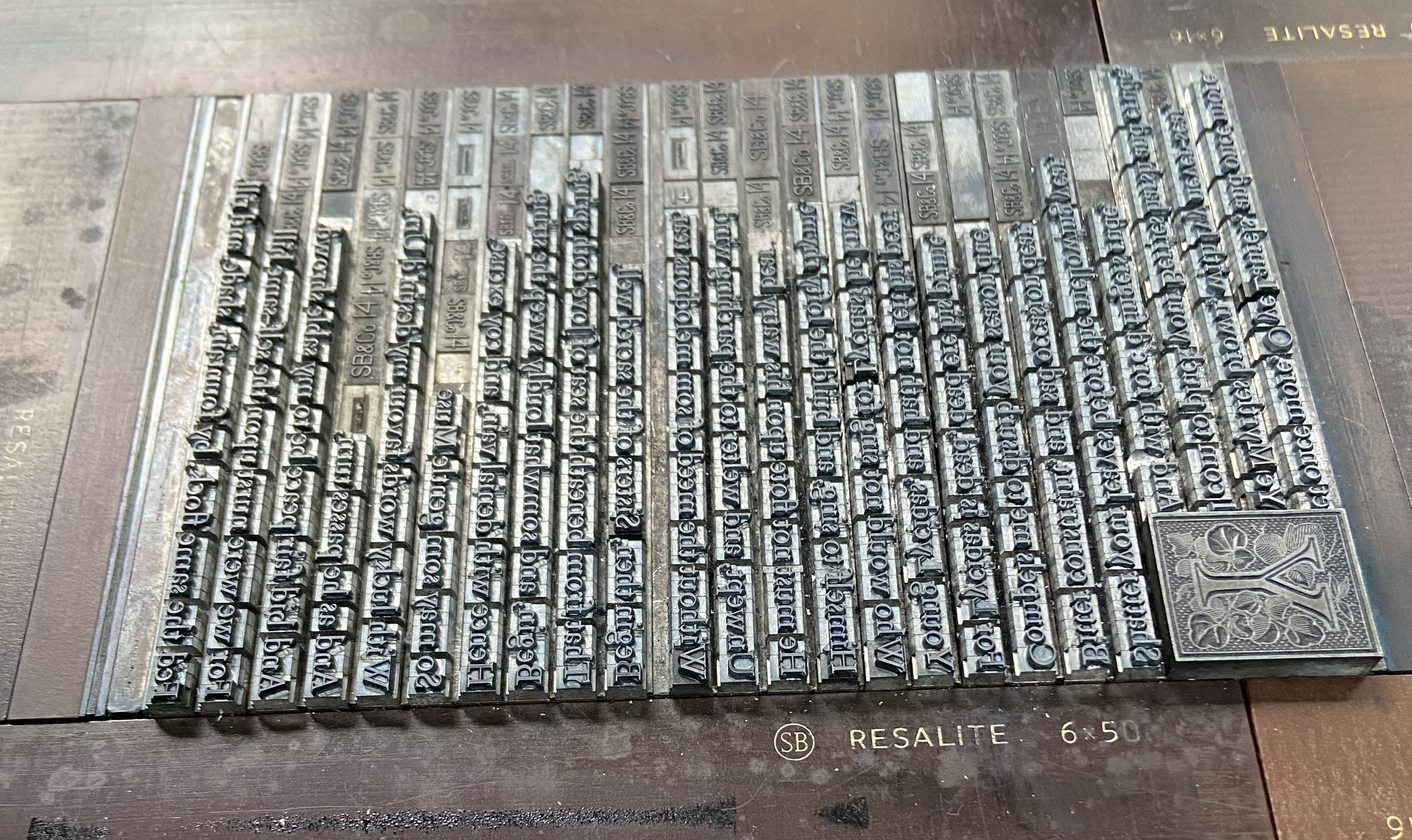 Lycidas type set — with decorative initial