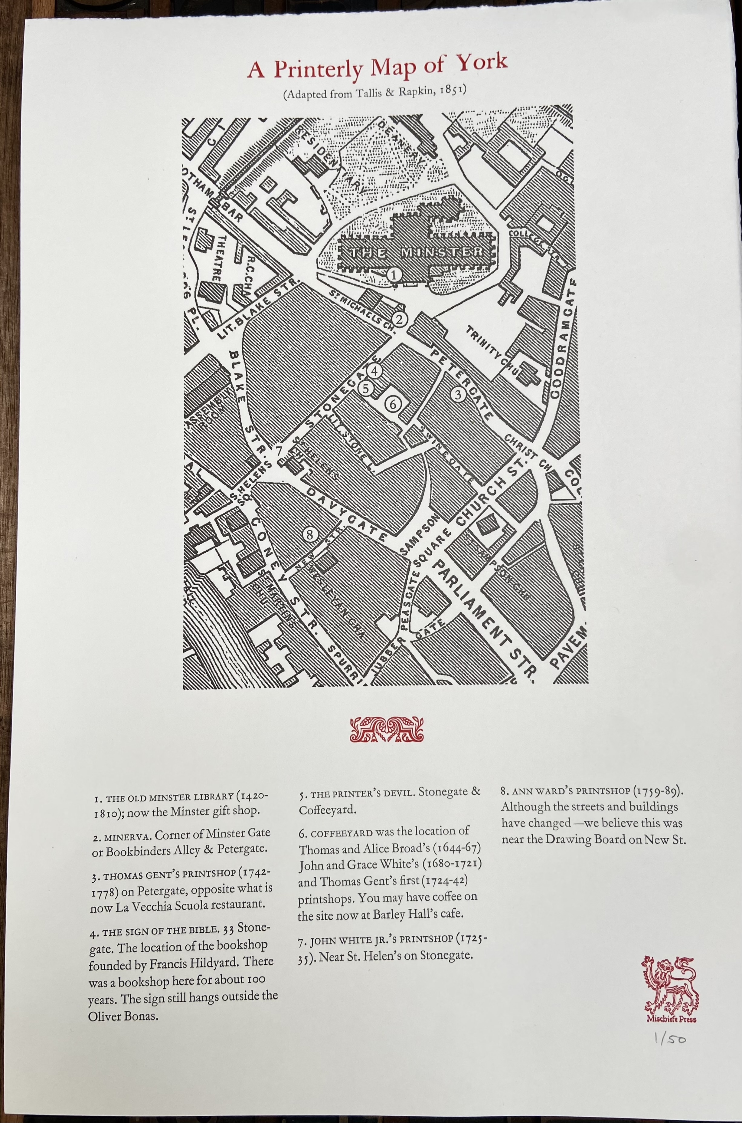 A Printerly Map of York Broadside